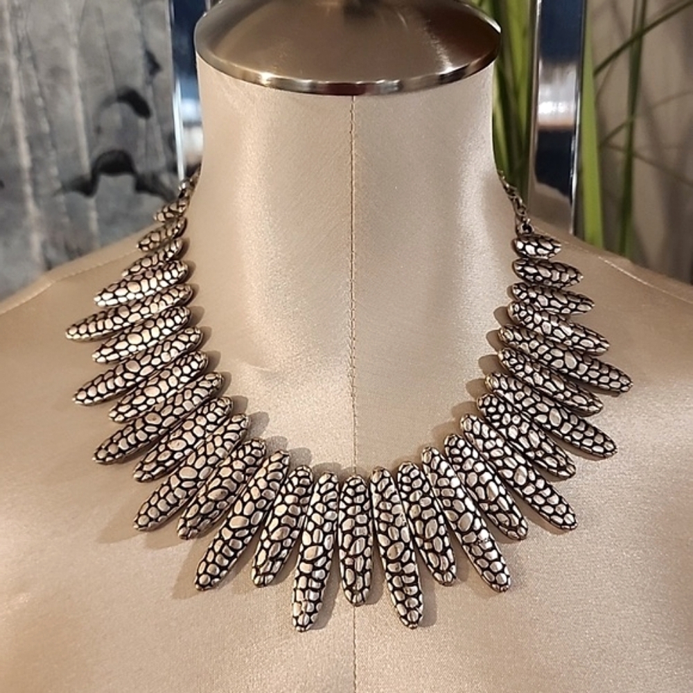 Silver Boho Statement Necklace